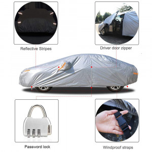 Prelata Impermeabila pentru Masina 3L, 475x180x150cm - Techsuit Protection (UCD-S2) - Gray - Img 3