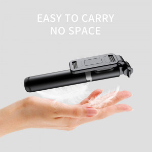 Selfie Stick Bluetooth - Techsuit Remote and Tripod Mount (Q01) - Black - Img 3