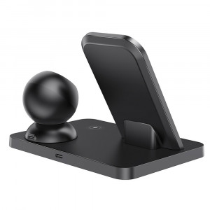 Statie de Incarcare Wireless 15W - Hoco (CW33 Ultra-Charge) - Black - Img 4