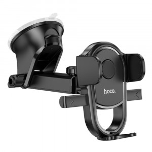 Suport Auto de Telefon pentru Parbriz si Bord - Hoco (H5) - Black - Img 2
