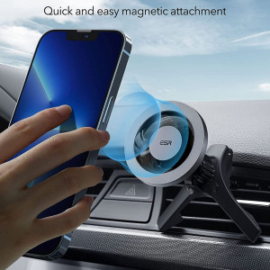 Suport Grila Ventilatie pentru Telefon - ESR HaloLock - Metallic Grey - Img 4