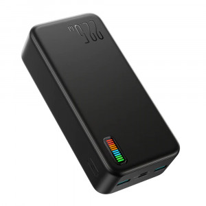 Baterie Externa 2xUSB, Type-C, Micro-USB, 22.5W, 30000mAh - JoyRoom Dazzling Series (JR-QP196) - Black - Img 1