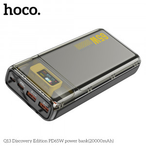 Baterie Externa 2xUSB, Type-C, Micro-USB, Fast Charge 65W, 3A, 20000mAh - Hoco Discovery Edition (Q13) - Black - Img 4
