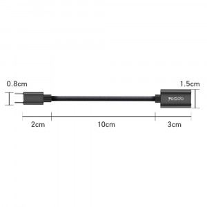 Cablu Adaptor Type-C la USB 2.0, OTG - Yesido (GS01) - Black - Img 4