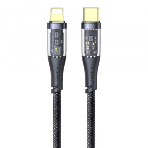 Cablu de Date Type-C la Lightning PD, 20W, 1.2m - USAMS Icy Series (US-SJ573) - Black - Img 1