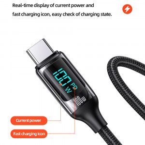 Cablu de Date Type-C la Type-C 100W, PD, Fast Charge, 3m - USAMS U78 (US-SJ559) - Black - Img 2