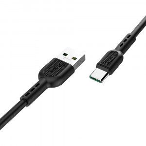 Cablu de Date USB-A la Type-C 40W, 5A, 1m - Hoco Surge (X33) - Black - Img 1