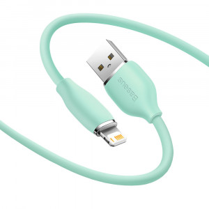 Cablu de Date USB la Lightning 2.4A, 1.2m - Baseus Jelly Liquid Silica Gel (CAGD000006) - Green - Img 4