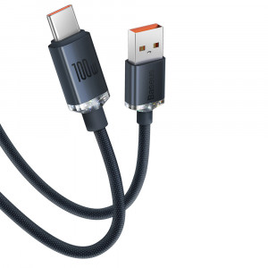 Cablu de Date USB la Type-C 100W, 1.2m - Baseus Crystal Shine (CAJY000401) - Black - Img 2