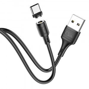 Cablu de Incarcare Magnetic USB-A la Type-C 12W, 2.4A, 1m - Hoco Sereno (X52) - Black - Img 3