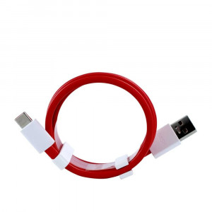 Cablu de Incarcare USB la Type-C, 4A - OnePlus (D301) - White / Red (Bulk Packing) - Img 3