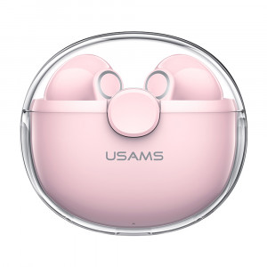 Casti Bluetooth Wireless Stereo - USAMS BU12 Series Dual-Channel (BHUBU04) - Pink - Img 1