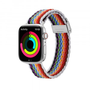 Curea pentru Apple Watch 1 / 2 / 3 / 4 / 5 / 6 / 7 / 8 / SE (38 / 40 / 41 mm) - Dux Ducis Mixture II Version - PaleStripes - Img 1