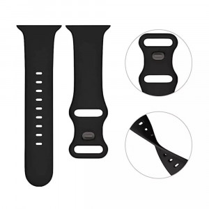 Curea pentru Apple Watch 1 / 2 / 3 / 4 / 5 / 6 / 7 / SE / 8 (38 / 40 / 41 mm) - Techsuit Watchband (W031) - Black - Img 2