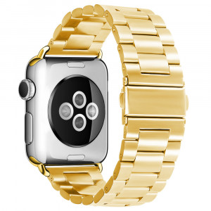 Curea pentru Apple Watch 1 / 2 / 3 / 4 / 5 / 6 / 7 / SE / 8 (38 / 40 / 41mm) - Techsuit Watchband (W036) - Gold - Img 2