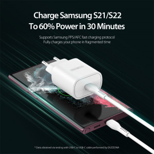 Duzzona - Wall Charger (T6) - Type-C Fast Charging for iPhone, Samsung / iPad, 25W - White - Img 4