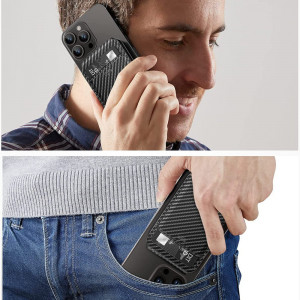 ESR - Desk Holder HaloLock - Vegan Leather Wallet Stand - Carbon Fiber - Img 4