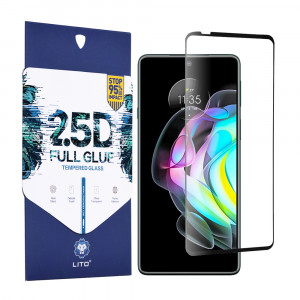 Folie protectie telefon Motorola Edge 20 / Edge 20 Pro - Lito 2.5D FullGlue Glass - Black - Img 1