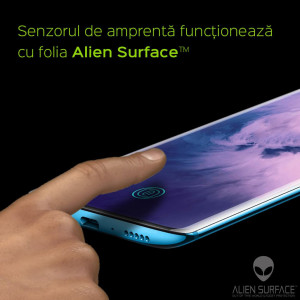 Folie protectie telefon OnePlus 7 Pro - Alien Surface Screen Case Friendly - Transparent - Img 2