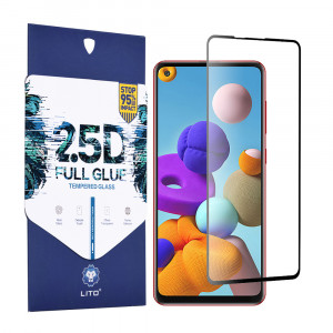 Folie protectie telefon Samsung Galaxy A21s - Lito 2.5D FullGlue Glass - Black - Img 1