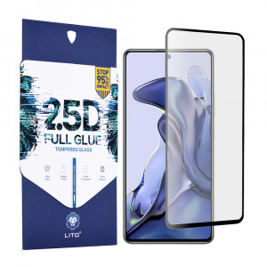 Folie telefon Xiaomi 11T / 11T Pro - Lito 2.5D FullGlue Glass - Black - Img 1