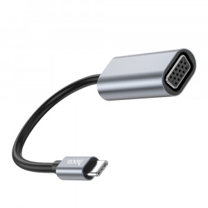 Hoco - Adapter Origin (UA21) - Type-C to VGA, 1920x1080@30Hz - Metal Gray - Img 1