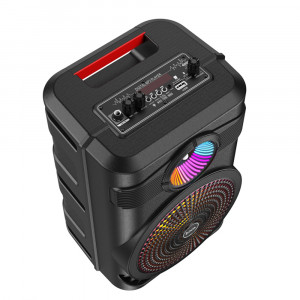 Hoco - Wireless Speaker Mature (BS46) - Bluetooth 5.0, FM, USB, TF Card, AUX, TWS, with Microphone, 10W, 1800mAh - Black - Img 2