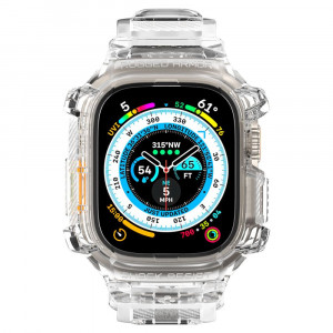 Husa pentru Apple Watch Ultra + Curea - Spigen Rugged Armor Pro - Crystal Clear - Img 3