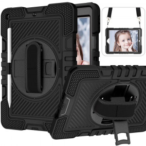 Husa pentru iPad 9.7 (2017 / 2018) - Techsuit StripeShell 360 - Black - Img 1