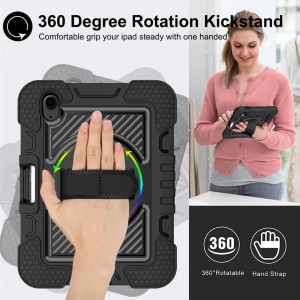 Husa pentru iPad mini 6 (2021) - Techsuit StripeShell 360 - Black - Img 3