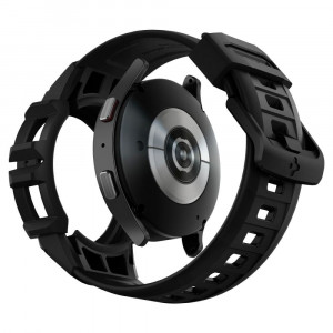 Husa pentru Samsung Galaxy Watch 4 / 5 (44mm) + Curea - Spigen Rugged Armor Pro - Black - Img 4