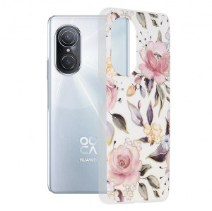 Husa telefon Huawei nova 9 SE - Techsuit Marble Series - Chloe White - Img 1
