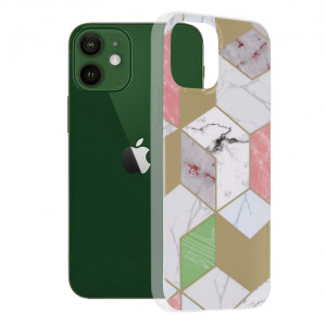 Husa telefon iPhone 12 / 12 Pro - Techsuit Marble Series - Purple Hex - Img 1