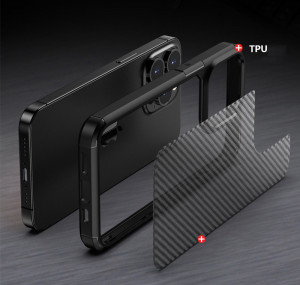 Husa telefon iPhone 13 Pro Max - Techsuit Carbon Fuse - Black - Img 4
