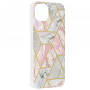 Husa telefon iPhone 14 Plus - Techsuit Marble Series - Pink Hex - Img 2