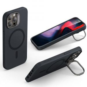Husa telefon iPhone 15 Pro Max - ESR Cloud Soft HaloLock Kickstand - Black - Img 4