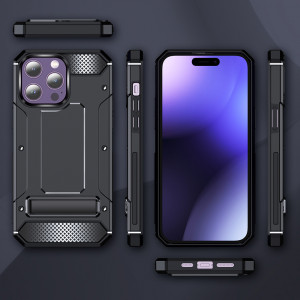 Husa telefon iPhone 15 Pro Max - Techsuit Hybrid Armor Kickstand - Green - Img 2