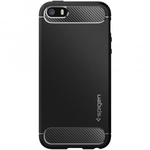 Husa telefon iPhone 5 / 5s / SE - Spigen Rugged Armor - Black - Img 1