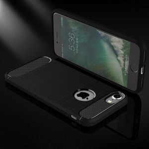 Husa telefon iPhone SE 2, SE 2020 / SE 3, SE 2022 - Techsuit Carbon Silicone - Black - Img 4