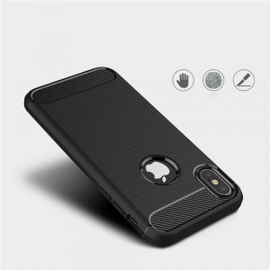 Husa telefon iPhone X / XS - Techsuit Carbon Silicone - Black - Img 2