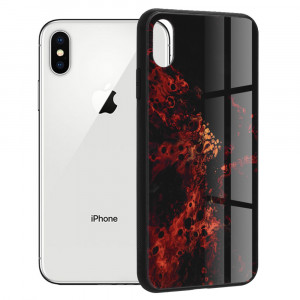 Husa telefon iPhone X / XS - Techsuit Glaze Series - Red Nebula - Img 1