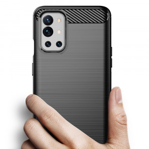 Husa telefon OnePlus 9R - Techsuit Carbon Silicone - Black - Img 2