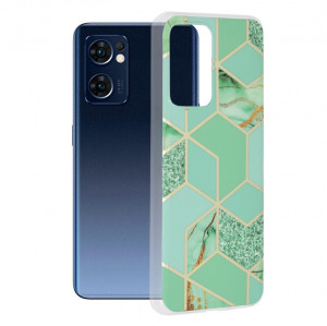 Husa telefon Oppo Reno7 5G / Find X5 Lite 5G - Techsuit Marble Series - Green Hex - Img 1