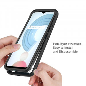 Husa telefon Realme C21Y / C25Y + Folie - Techsuit Defense360 Pro - Black - Img 3