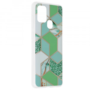 Husa telefon Samsung Galaxy A21s - Techsuit Marble Series - Green Hex - Img 2
