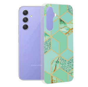 Husa telefon Samsung Galaxy A54 - Techsuit Marble Series - Green Hex - Img 1