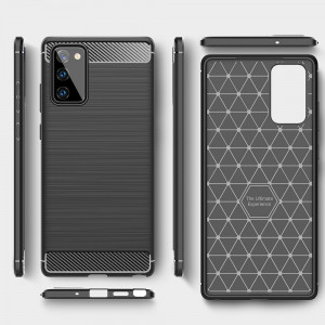 Husa telefon Samsung Galaxy Note 20 / Note 20 5G - Techsuit Carbon Silicone - Black - Img 3