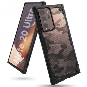 Husa telefon Samsung Galaxy Note 20 Ultra 4G / Note 20 Ultra 5G - Ringke Fusion X Design - Camo Black - Img 1