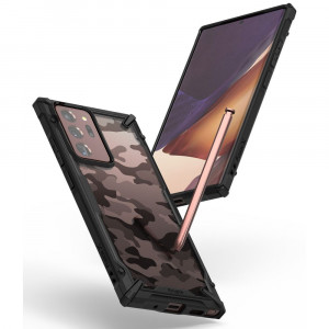 Husa telefon Samsung Galaxy Note 20 Ultra 4G / Note 20 Ultra 5G - Ringke Fusion X Design - Camo Black - Img 3