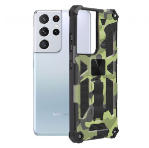 Husa telefon Samsung Galaxy S21 Ultra 5G - Techsuit Blazor Series - Camo Lime - Img 1